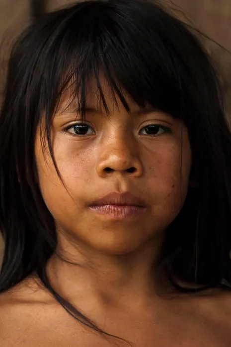 Framed Print : Huaorani Indian child, Bameno Community