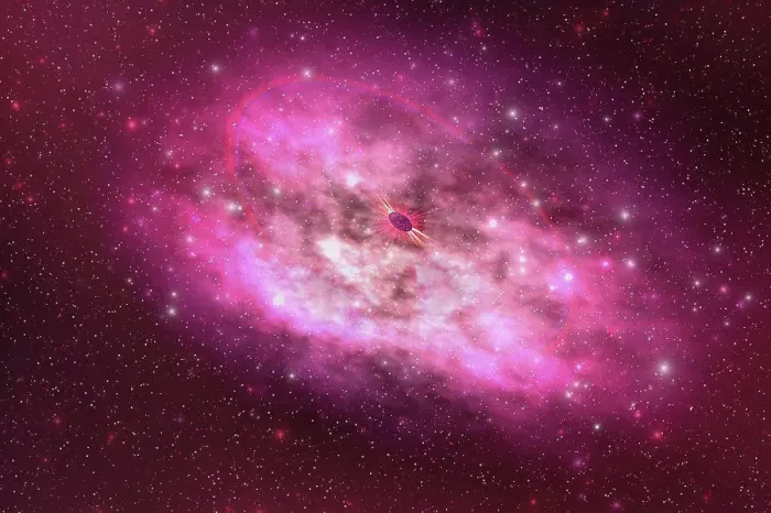 Framed Print : A huge nebula contains millions of stars and planets