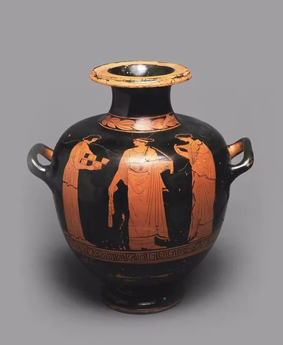 Framed Print : Hydria (Kalpis) with a Depiction of a Scene in Gynaeceum. Attic pottery, Art of Ancient Rome, Attican Art Framed Print : Hydria (Kalpis) with a Depiction of a Scene in Gynaeceum. Attic pottery, Art of Ancient Rome, Attican Art