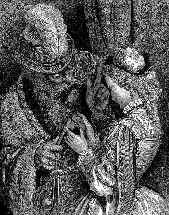 Framed Print : Illustration from Charles Perrault fairy tale by Gustave Dore, Woodcut, 1862, 1832-1883, Private Collection