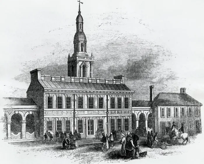 Framed Print : Independence Hall, Philadelphia, Pennsylvania 1776 Artist Unknown