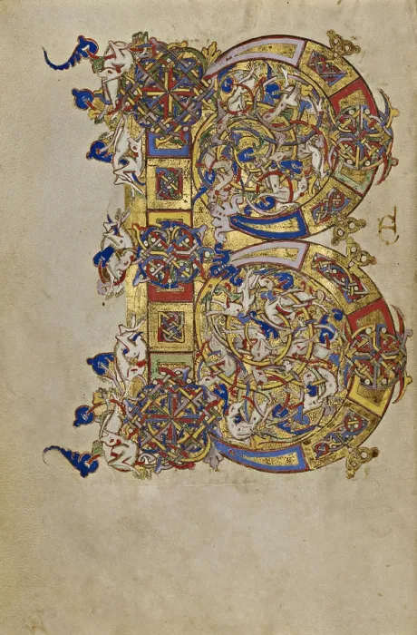 Framed Print : Inhabited Initial B; Montecassino