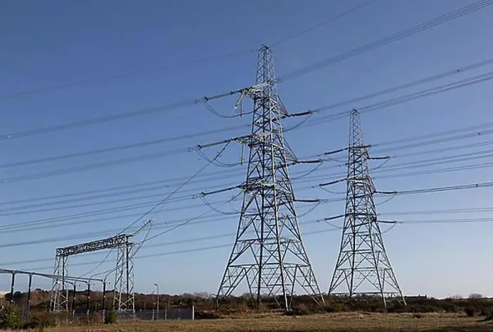 Framed Print : Inner Gabbard Offshore wind farm electricity substation connection to National Grid power lines
