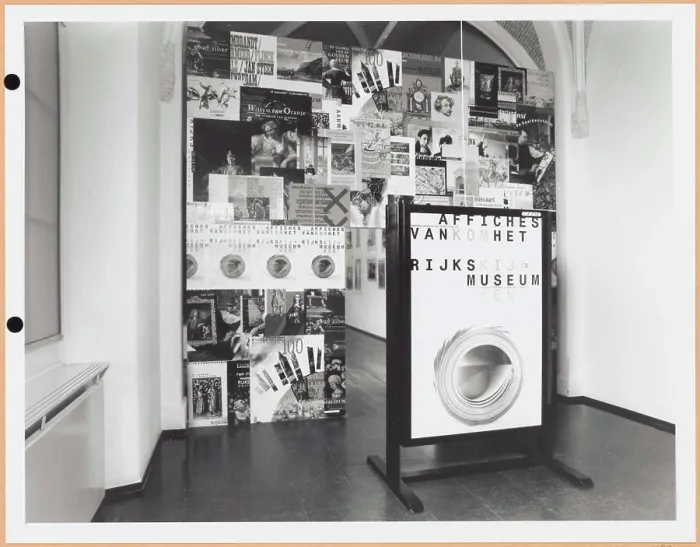 Framed Print : Input of the exhibition formed by a wall of posters Framed Print : Input of the exhibition formed by a wall of posters