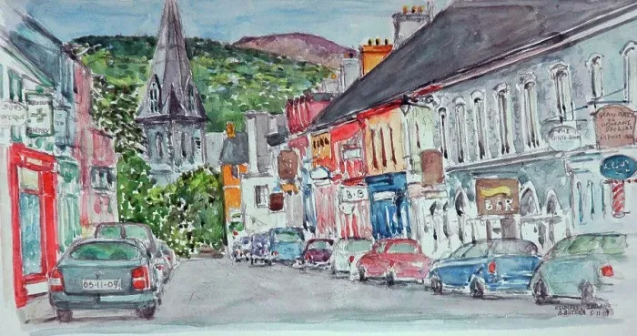 Framed Print : Ireland, Kenmare by Anthony Butera, watercolor, 2009, 21st century Framed Print : Ireland, Kenmare by Anthony Butera, watercolor, 2009, 21st century