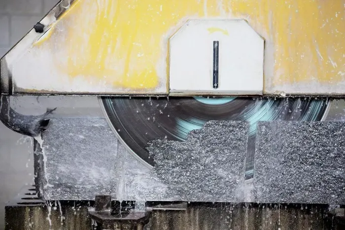Framed Print : Italy, Premosello Chiovenda, Verbania, Stone cutting machine