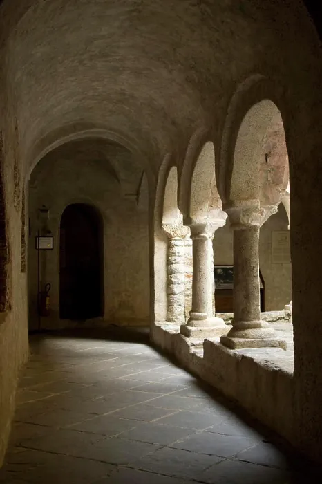 Framed Print : Italy, San Fruttuoso. View inside the San Fruttuoso Abbey