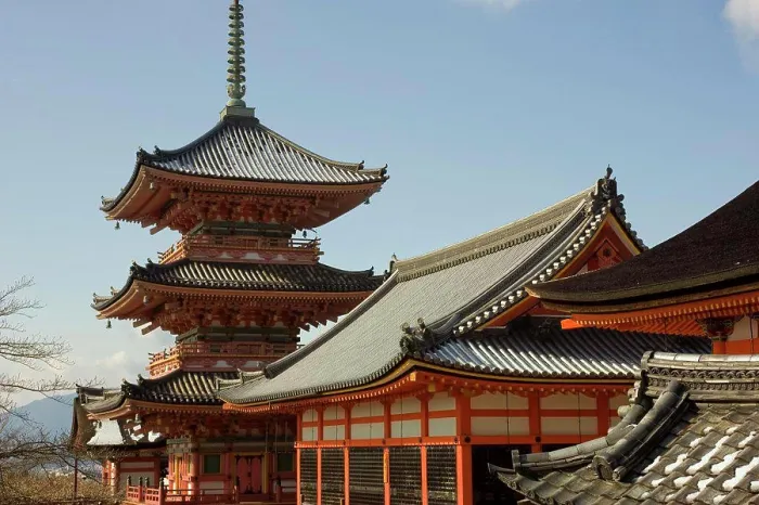 Framed Print : Japan, Kyoto, Kiyomizu Temple In Winter, Pagoda