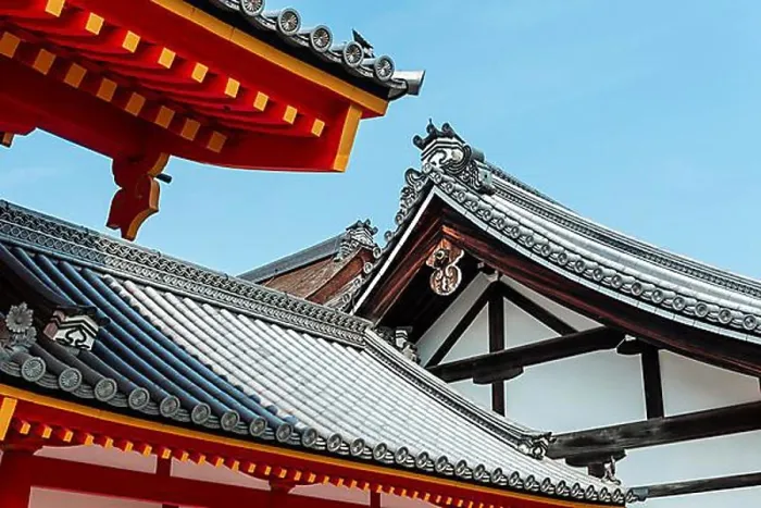 Framed Print : Japanese Architecture, Roofs, Shishin-den Hall, Imperial Palace, Kyoto Gyoen, Kyoto, Japan, Asia