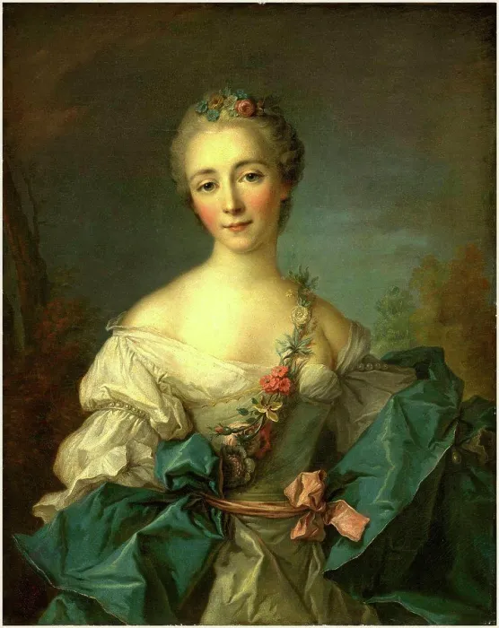 Framed Print : after Jean-Marc Nattier, Portrait of a Young Woman, 1750-1760, oil on canvas Framed Print : after Jean-Marc Nattier, Portrait of a Young Woman, 1750-1760, oil on canvas