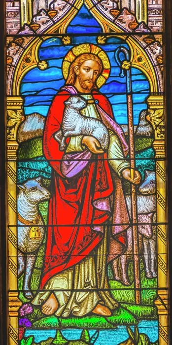 Framed Print : Jesus Christ Feeding Flock stained glass Framed Print : Jesus Christ Feeding Flock stained glass