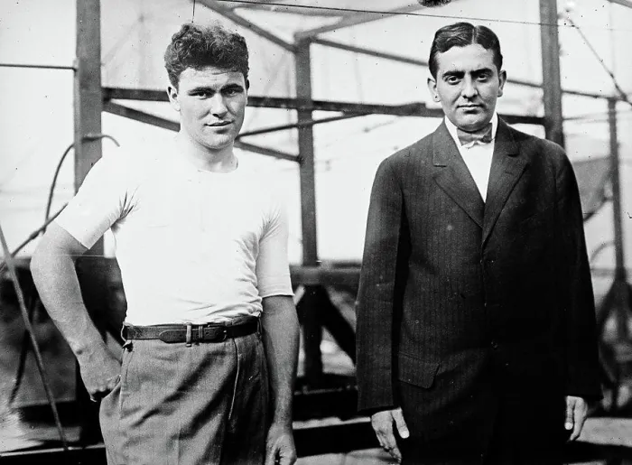 Framed Print : John J. Meckler and C.A. Allen (or Allen Canton) who built a bi-plane intended for a trans-atlantic flight ca. 1912 Framed Print : John J. Meckler and C.A. Allen (or Allen Canton) who built a bi-plane intended for a trans-atlantic flight ca. 1912