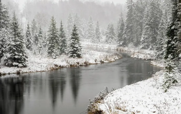 Framed Print : Junction Creek in a snow squall, Greater Sudbury, Ontario, Canada Framed Print : Junction Creek in a snow squall, Greater Sudbury, Ontario, Canada