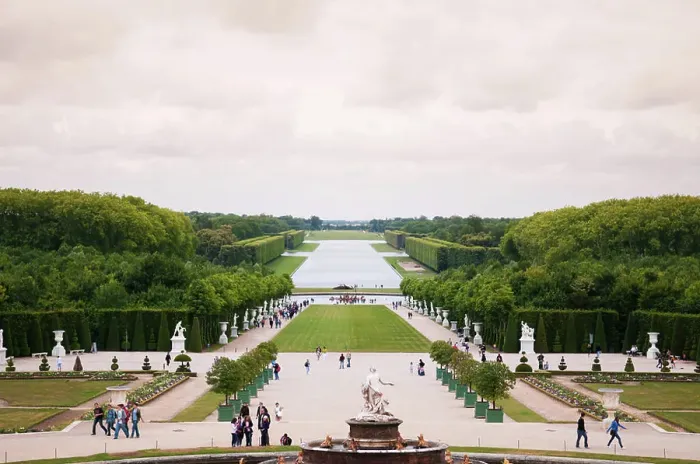 Framed Print : JUNE 10, 2011 Versailles, France : Garden of Versailles palace on a cloudy day Framed Print : JUNE 10, 2011 Versailles, France : Garden of Versailles palace on a cloudy day