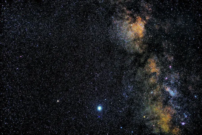 Framed Print : Jupiter and the Sagittarius section of the Milky Way
