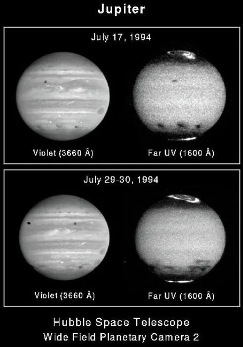 Framed Print : Jupiter's Upper Atmospheric Winds Revealed in Ultraviolet Images by Hubble Telescope