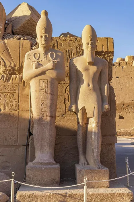 Framed Print : Karnak, Luxor, Egypt. Statues of Pharaohs at the Karnak Temple Complex