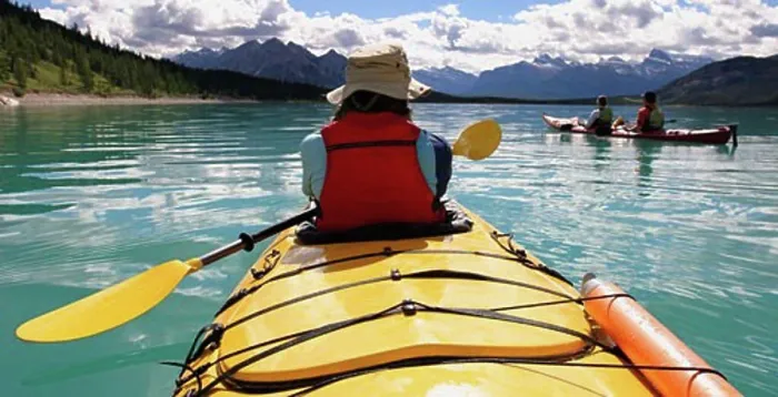 Framed Print : Kayaker taking a break