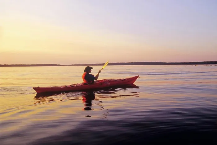 Framed Print : Kayaking, Nutimik Lake, Whiteshell Provincial Park, Manitoba, Canada