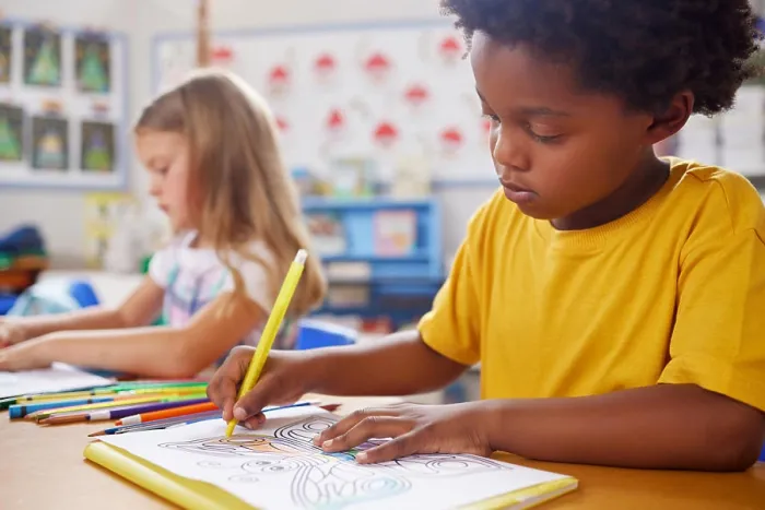 Framed Print : Kid, student and drawing for education in class for learning Framed Print : Kid, student and drawing for education in class for learning