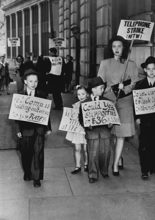 Framed Print : Kids Join Mom On Picket Line -- Pretty Mrs Framed Print : Kids Join Mom On Picket Line -- Pretty Mrs