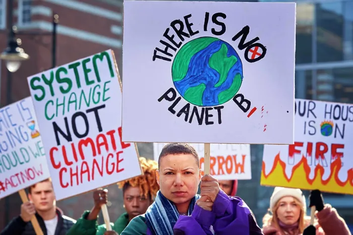 Framed Print : klimaschutz, protest, slogan, klimastreik