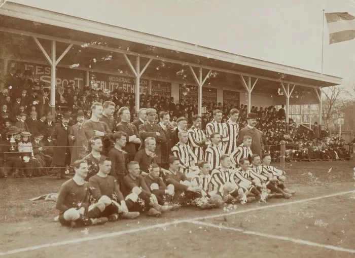 Framed Print : KNVB photo collection. Dutch national team and Belgian team posing for the Netherlands in Belgium