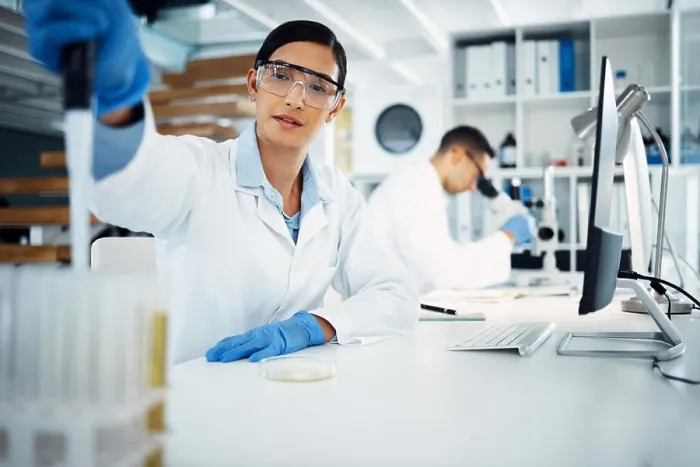 Framed Print : Lab, microscope and scientist or working woman Framed Print : Lab, microscope and scientist or working woman