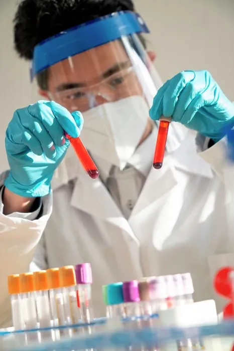 Framed Print : Laboratory technician performing blood tests in the laboratory Framed Print : Laboratory technician performing blood tests in the laboratory