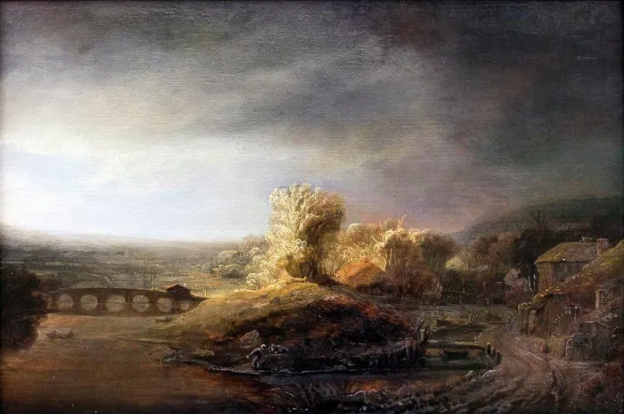 Framed Print : Landscape with arch bridge; 1640 Govert Flinck; Dutch (1615 Kleve -1660 Amsterdam) Framed Print : Landscape with arch bridge; 1640 Govert Flinck; Dutch (1615 Kleve -1660 Amsterdam)