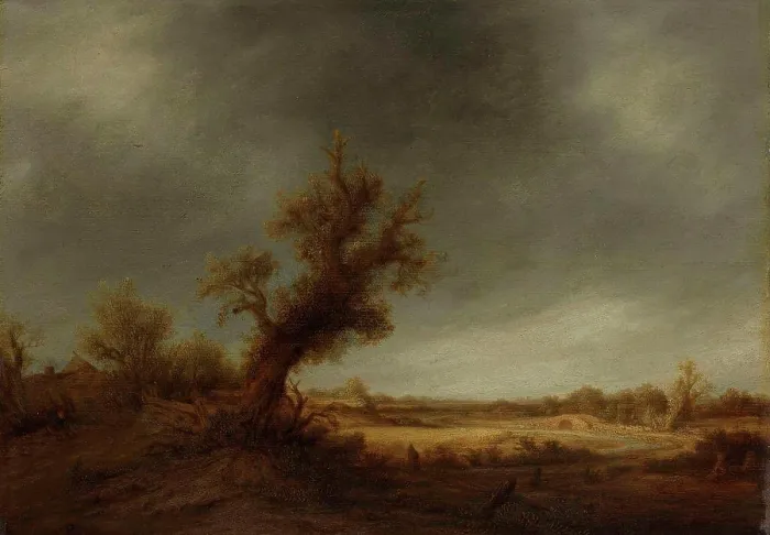 Framed Print : Landscape with an old oak, Adriaen van Ostade, 1640 - 1650 Framed Print : Landscape with an old oak, Adriaen van Ostade, 1640 - 1650