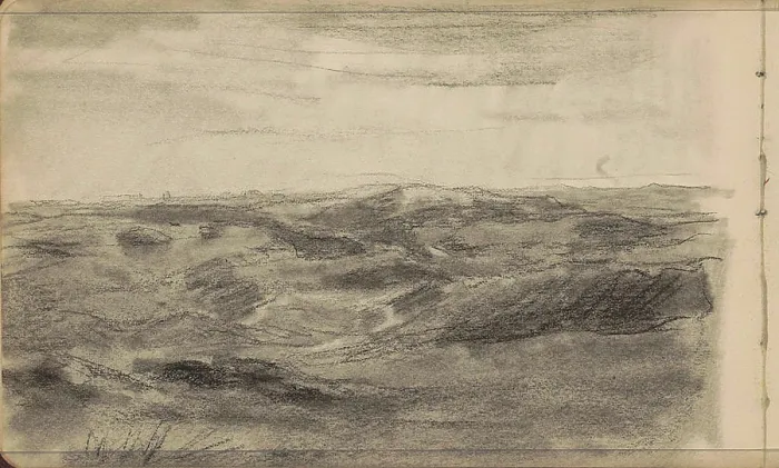 Framed Print : Landscape, possibly a dune landscape Framed Print : Landscape, possibly a dune landscape