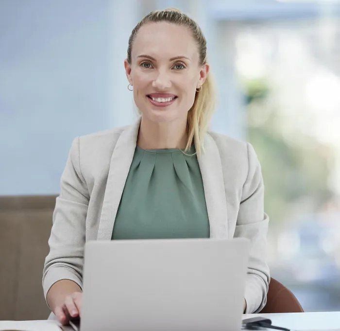 Framed Print : Laptop, portrait and business woman working at her desk for office planning Framed Print : Laptop, portrait and business woman working at her desk for office planning