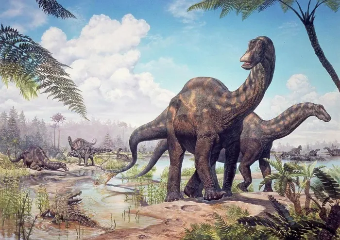 Framed Print : Large Dicraeosaurus sauropods from the Late Cretaceous of Africa Framed Print : Large Dicraeosaurus sauropods from the Late Cretaceous of Africa