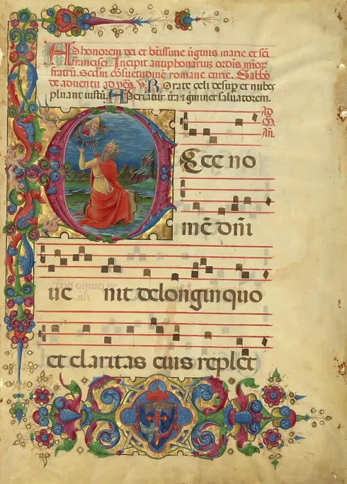 Framed Print : Leaf from the Antiphonal of Cardinal Bessarion. Franco dei Russi (Italian, active about 1453 - 1482) Framed Print : Leaf from the Antiphonal of Cardinal Bessarion. Franco dei Russi (Italian, active about 1453 - 1482)