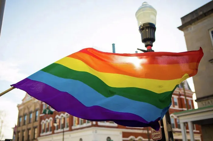 Framed Print : LGBT pride rainbow flag outside in the sun Framed Print : LGBT pride rainbow flag outside in the sun