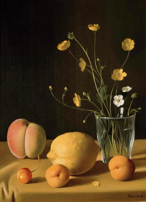 Framed Print : Still Life with flowers and fruit, by Emile Renard, 1850-1930 Framed Print : Still Life with flowers and fruit, by Emile Renard, 1850-1930