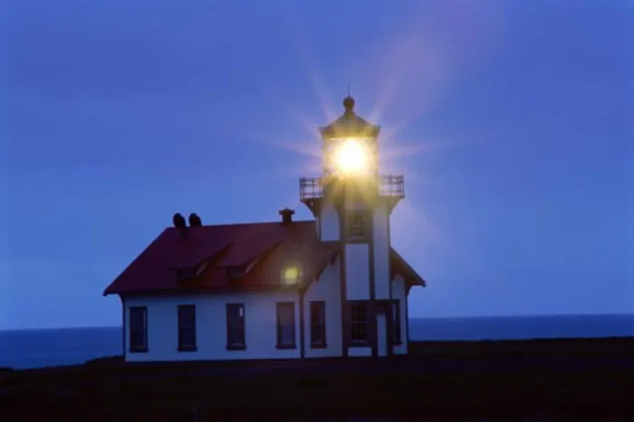Framed Print : Light shining from Point Cabrillo Lighthouse, Mendocino, California, USA Framed Print : Light shining from Point Cabrillo Lighthouse, Mendocino, California, USA
