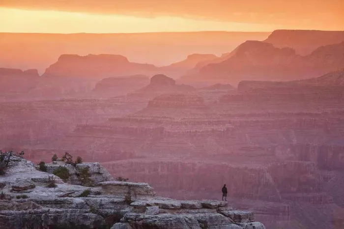 Framed Print : lights and shadows at sunset in grand canyon