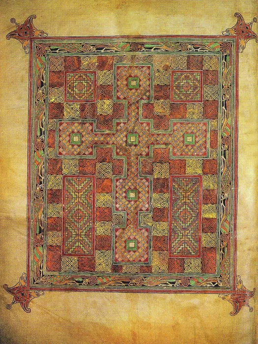 Framed Print : The Lindisfarne Gospels is an illuminated manuscript gospel book produced around the year 700 CE in a monastery Framed Print : The Lindisfarne Gospels is an illuminated manuscript gospel book produced around the year 700 CE in a monastery