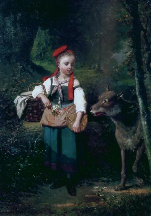 Framed Print : Little Red Riding Hood Louis-Simon Cabaillot-Lassalle (1810-1870 / French)