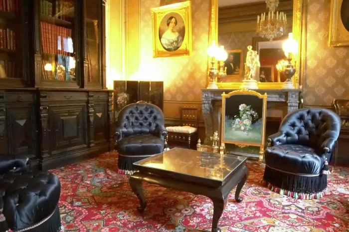 Framed Print : One of the living rooms salons upstairs in the mansion where the Deutz family used to live at Champagne Deutz in Ay Framed Print : One of the living rooms salons upstairs in the mansion where the Deutz family used to live at Champagne Deutz in Ay