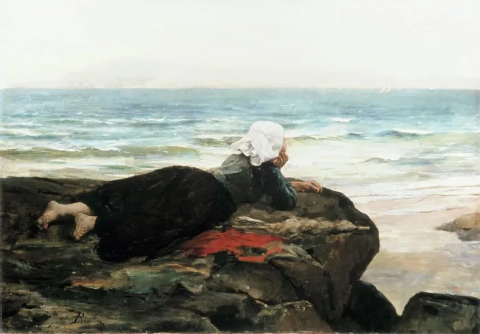 Framed Print : Looking Out To Sea Breton, Jules Adolphe(1827-1906 French) Oil On Canvas Christie's Images, New York, USA Framed Print : Looking Out To Sea Breton, Jules Adolphe(1827-1906 French) Oil On Canvas Christie's Images, New York, USA