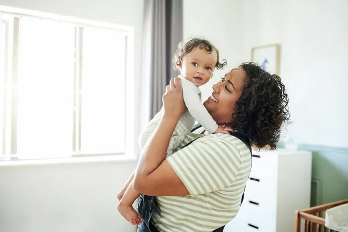 Framed Print : Love, happy and mother with her baby in his nursery bonding Framed Print : Love, happy and mother with her baby in his nursery bonding