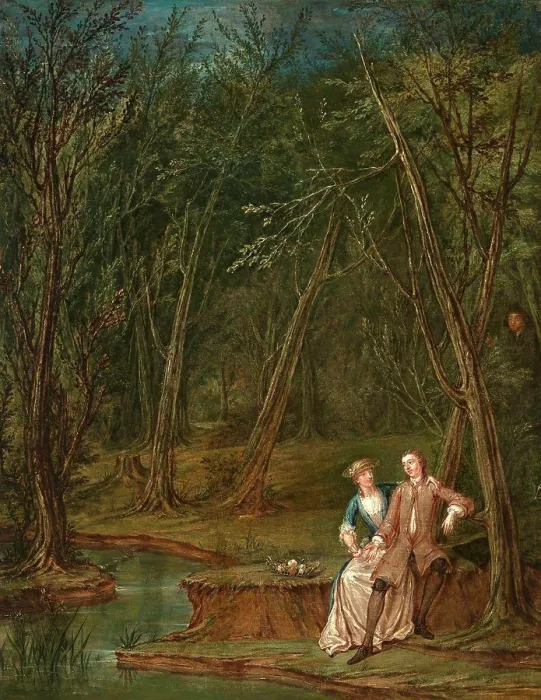 Framed Print : Lovers in a glade Lovers in a Glade (II), Marcellus Laroon the Younger, 1679-1772, British Framed Print : Lovers in a glade Lovers in a Glade (II), Marcellus Laroon the Younger, 1679-1772, British