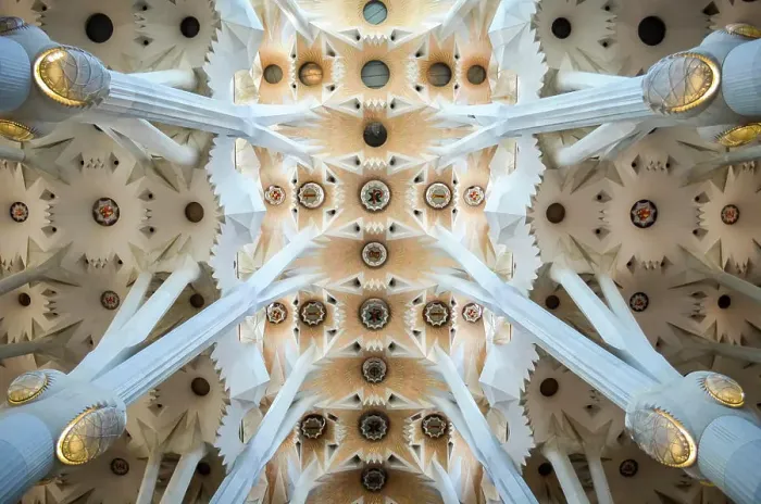 Framed Print : Low angle interior view of vaulting, Sagrada Familia, Barcelona, Catalonia, Spain Framed Print : Low angle interior view of vaulting, Sagrada Familia, Barcelona, Catalonia, Spain