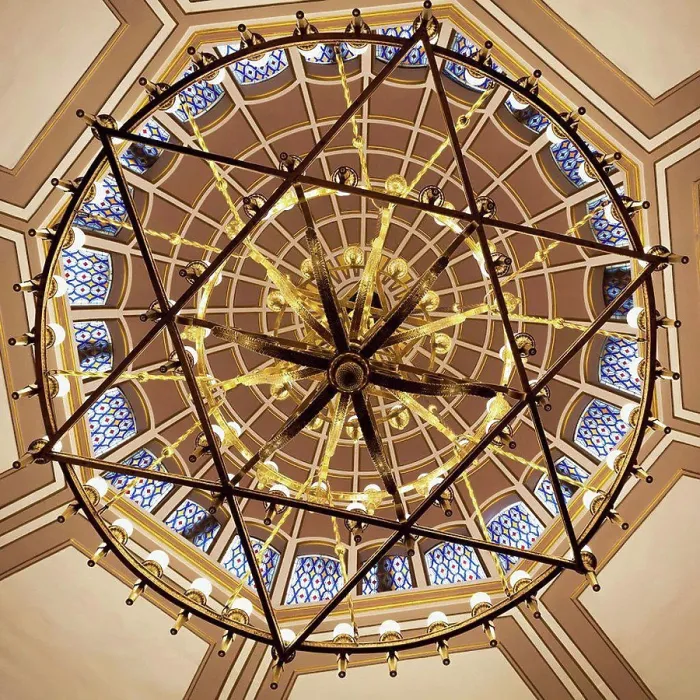 Framed Print : Low Angle View Of A Dome Ceiling Through A Hanging Chandelier In A Star Of David Shape In The Neve Salom Synagogue Framed Print : Low Angle View Of A Dome Ceiling Through A Hanging Chandelier In A Star Of David Shape In The Neve Salom Synagogue