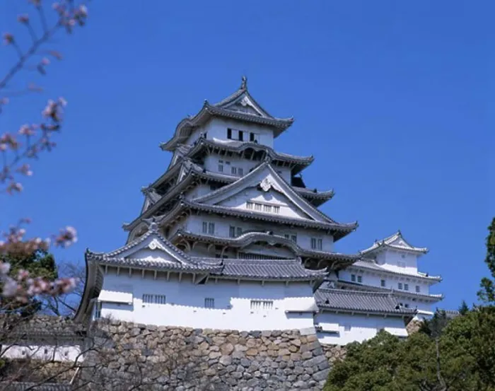 Framed Print : Low angle view of the Main Tower, Himeji Castle, Himeji, Honshu, Japan