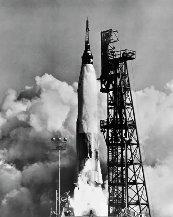 Framed Print : Low angle view of a spacecraft taking off from a launch pad Framed Print : Low angle view of a spacecraft taking off from a launch pad