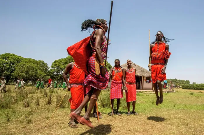 Framed Print : Maasai dancers in the Maasai Mara National Reserve, Kenya, Africa; Narok, Narok County, Kenya Framed Print : Maasai dancers in the Maasai Mara National Reserve, Kenya, Africa; Narok, Narok County, Kenya